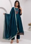 Blue Embroidered Salwar Suit Set