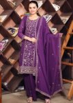 Purple Embroidered Salwar Suit Set