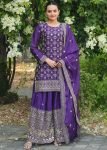 Royal Purple Embroidered Salwar Suit Set