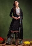 Black Embbroidered Palazzo Salwar Suit Set